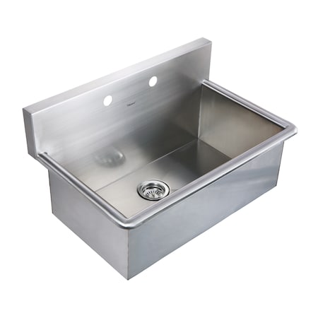 Whitehaus Brushed SS Commercial Drop-In Or Wall Mount Utility Sink, Brushed SS WHNC3120
